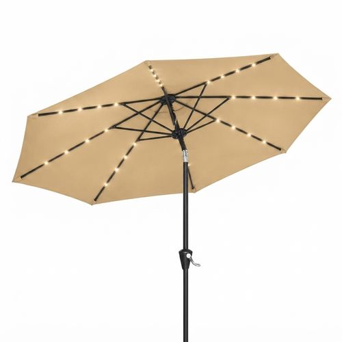 Solar LED Patio Umbrella with Tilt and Crank